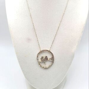 Efytal love birds necklace, silverplate